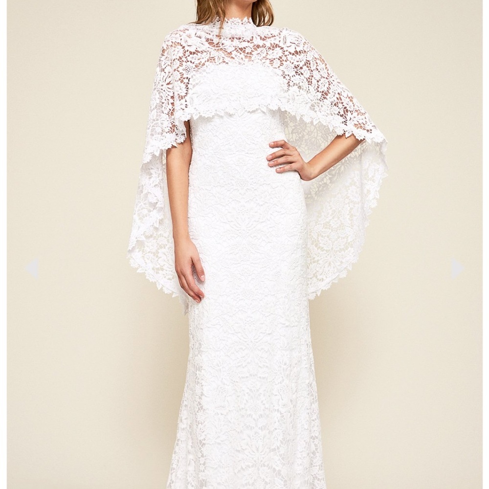 Tadashi Shoji NWT Raleigh Strapless Caplet Gown, Romantic Lace Wedding Dress